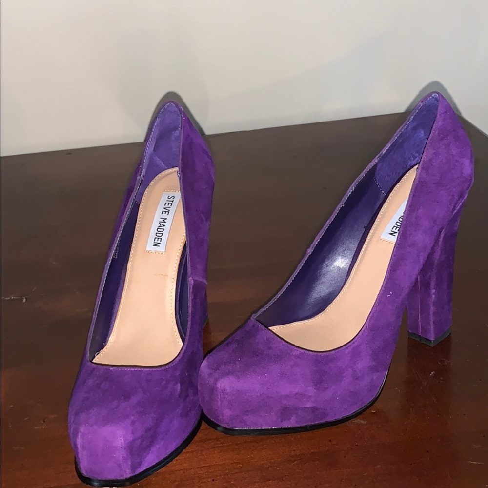 Steve Madden Purple Velvet Platform Heels